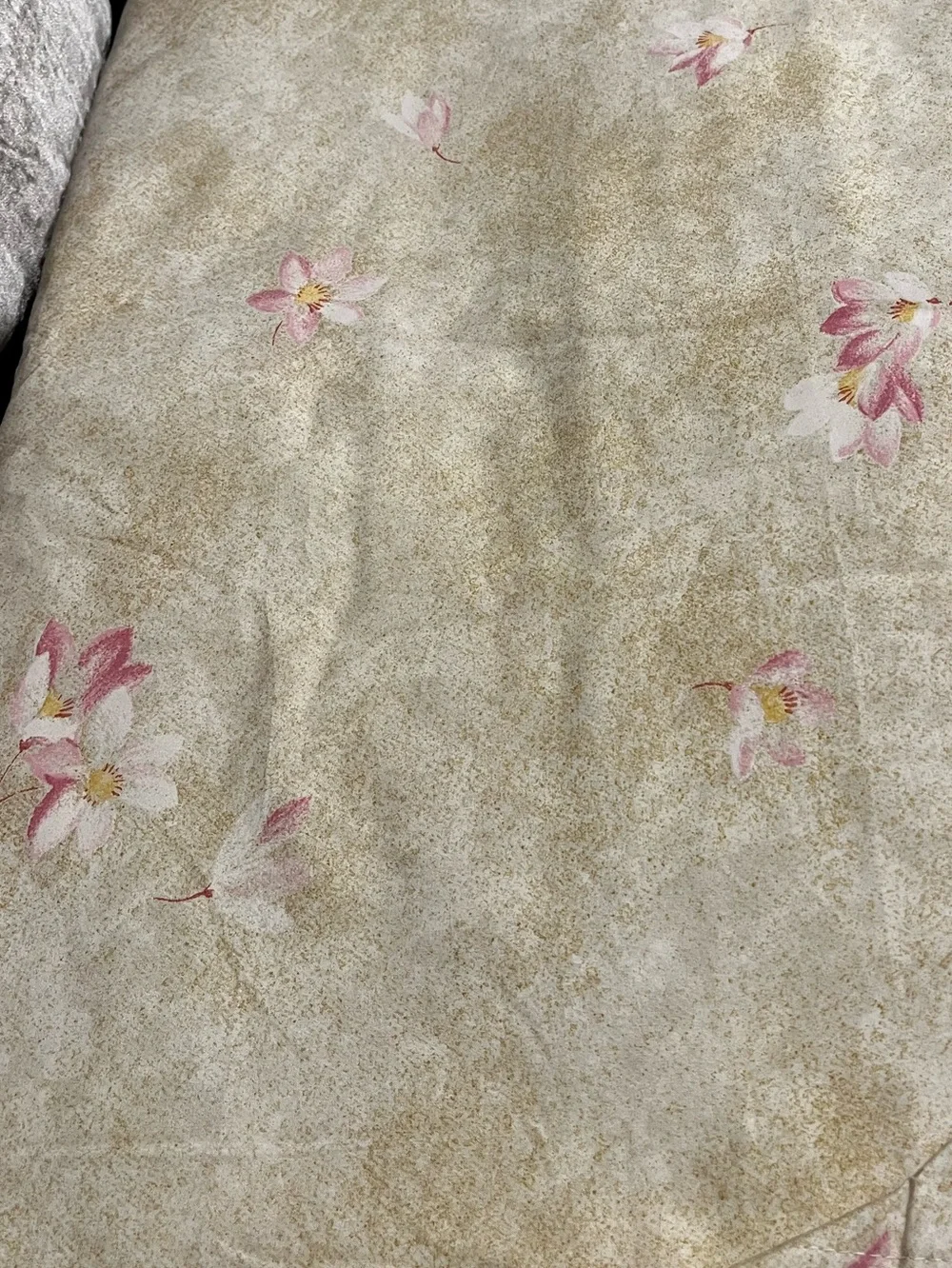 Calvin Klein Duvet Cover*w delicate Asian Pink Cherry blossom Accents On Beige